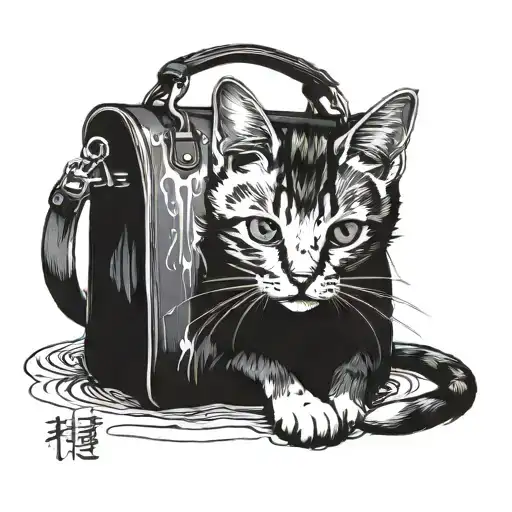 tattoo with the quote: “The kitten didn’t understand why the hell water was leaking into the bag so quickly?” tattoo design idea
