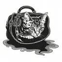 tattoo with the quote: “The kitten didn’t understand why the hell water was leaking into the bag so quickly?” tattoo design idea