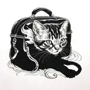 tattoo with the quote: “The kitten didn’t understand why the hell water was leaking into the bag so quickly?” tattoo design idea