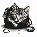 tattoo with the quote: “The kitten didn’t understand why the hell water was leaking into the bag so quickly?” tattoo design idea