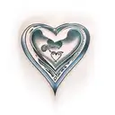 Heart with a S, J, C and B tattoo design idea