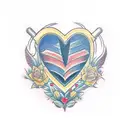 Heart with a S, J, C and B tattoo design idea