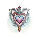 Heart with a S, J, C and B tattoo design idea