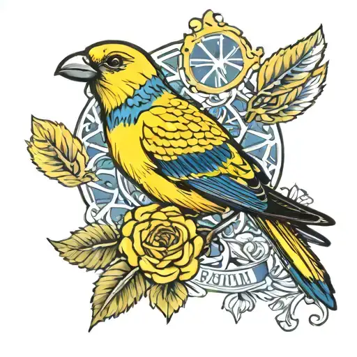 canary with fenerbahçe and basic just canary full yellow full canary tattoo design idea
