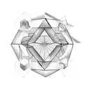 square with triangle inside and hexagon tattoo design idea