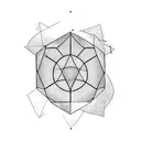 square with triangle inside and hexagon tattoo design idea