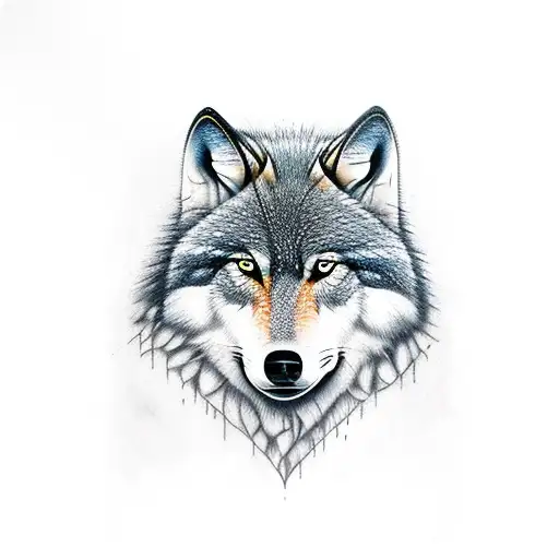 brothers wolfs tattoo design idea