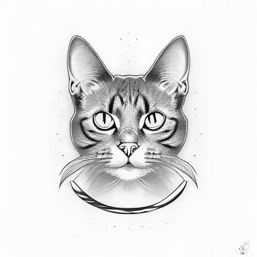 a black cat with yellow eye tattoo design idea