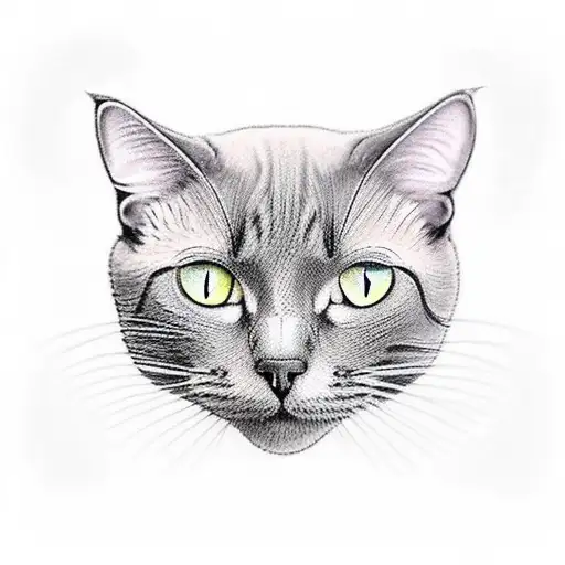 a black cat with yellow eyes for my hand tattoo design idea