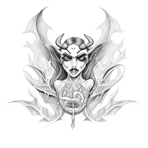 succubus tattoo design idea