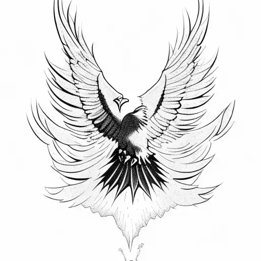A majestic eagle soaring over a mountain range tattoo design idea