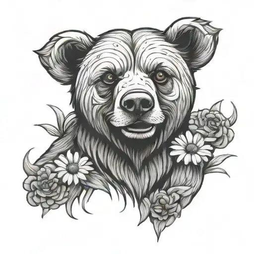 daisy bear koda dog tattoo design idea