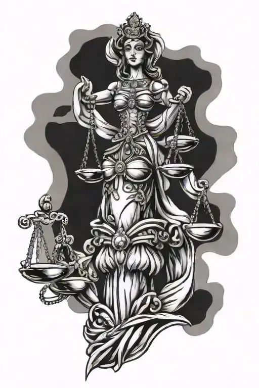 justice lady tattoo design idea