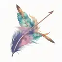 hunting arrow with feathers attached at base tattoo design idea