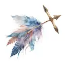 hunting arrow with feathers attached at base tattoo design idea