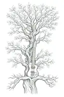 Yggdrasil tree, guitar neck tattoo design idea