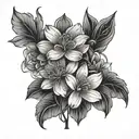 let them Let God word with zen shapes and flowers  tattoo design idea