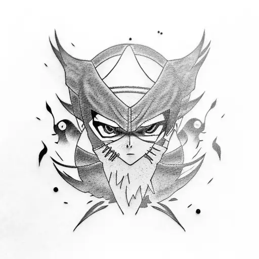 Itachi's (naruto) crow tattoo design idea