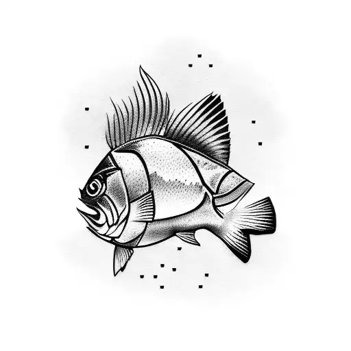 bass fish tattoo design idea