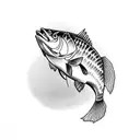 bass fish tattoo design idea