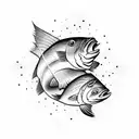 bass fish tattoo design idea