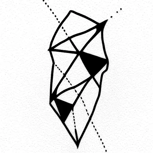 Geometric Ephemeral (temporary) Tattoo - Whale and Iceberg - Animals