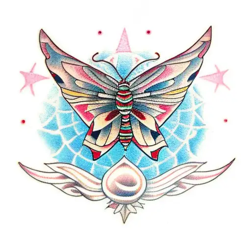 mandala moth tattoo design idea