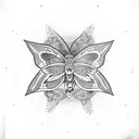 mandala moth tattoo design idea