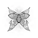 mandala moth tattoo design idea