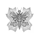 mandala moth tattoo design idea