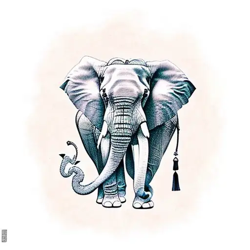 a maya walking an elephant  tattoo design idea