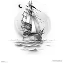 ship. with number 2 tattoo design idea