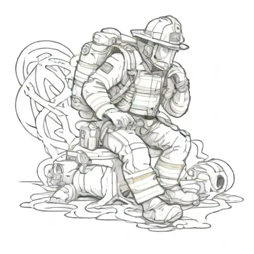 fallen firefighter  tattoo design idea