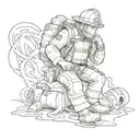 fallen firefighter  tattoo design idea