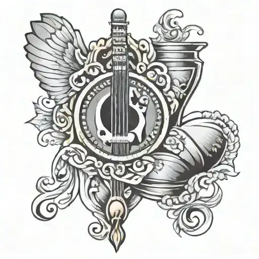 mariachi and hourglass tattoo tattoo design idea