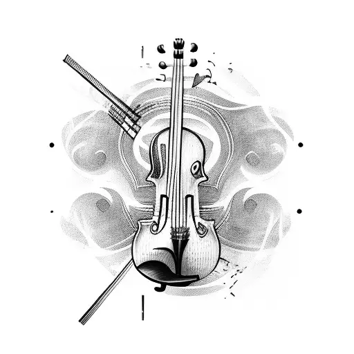 violin tattoo design idea