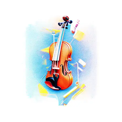 violin tattoo design idea