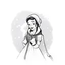 A sketch-style portrait of Snow White with a stethoscope around her neck tattoo design idea