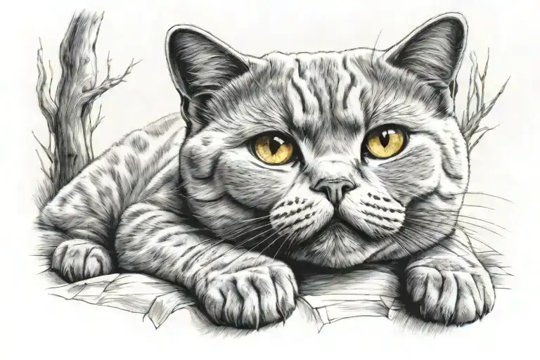 british shorthair   tattoo design idea