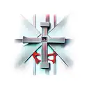 industrial crucifix tattoo design idea