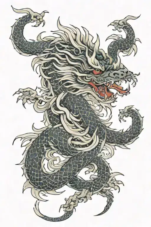 yakuza dragon back piece tattoo design idea