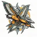 F16 flying tattoo design idea