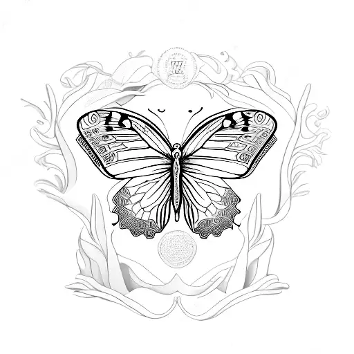 Butterly effect with concepts of stoicism and marcus aurelius sleeve tattoo design idea