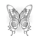 Butterly effect with concepts of stoicism and marcus aurelius  tattoo design idea