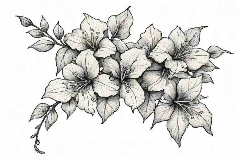 bougainvillea flowers intertwined tattoo design idea