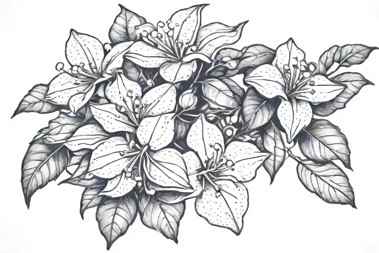 bougainvillea flowers wrapped tattoo design idea