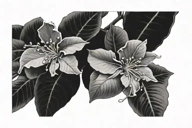 bougainvillea flowers tattoo design idea