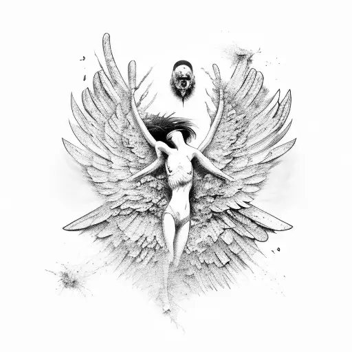 icarus falling tattoo design idea