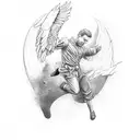 icarus falling tattoo design idea