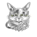 Japanese Yakuza style tattoo featuring a cat and bunny in a traditional setting tattoo design idea